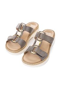 Pantolette Ara "CAPRI", Damen, Gr. 43, taupe, kombiniert, Veloursleder, Rautenmuster, Schuhe Pantolette, Plateau, Sandale, Sommerschuh in Weite G (= weit)