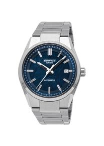 Automatikuhr CASIO EDIFICE, edelstahlfarben, blau, Armbanduhren, Damen, Automatikuhr, Armbanduhr, Damenuhr, Herrenuhr, Mechanische Uhr, Edelstahlarmband