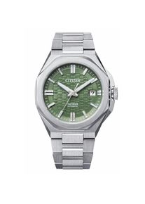 Automatikuhr Citizen "Series 8", silberfarben, gr&uuml;n, Armbanduhren, Damen, Automatikuhr, Armbanduhr, Herrenuhr, Mechanische Uhr, Edelstahlarmband, analog