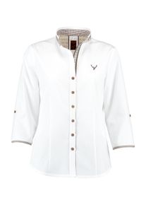 Blusentop OS-Trachten "Trachtenbluse 450006-3684", Damen, Gr. 52, wei&szlig; (wei&szlig;, taupe), Obermaterial: 80% Baumwolle CO. 20% Polyester PES., Blusen Blusentop