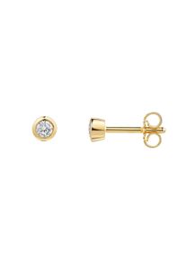 Paar Ohrstecker Firetti "Schmuck Geschenk Silber 925 Ohrschmuck Ohrringe Solit&auml;r Lab Grown", gelbgoldfarben, Ohrringe, Damen, 4mm, 0,2 SI = kleine Einschl&uuml;sse, Diamanten Silber 925 (Sterlingsilber), Diamanten, Silber 925 (Sterlingsilber), Paar Ohrstecker, mit Brillanten