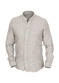 Langarmhemd Almsach "Stehkragenhemd LF175-LI", Herren, Gr. XL, EURO, gr&uuml;n (oliv), Obermaterial: 100% Leinen LI., Hemden Langarmhemd
