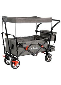 Bollerwagen Pinolino "AddPlus", grau, Bollerwagen, Kinder, Metall, Stoff, Bollerwagen, BxTxH: 56x120x67 cm, mit Bremse, grau meliert