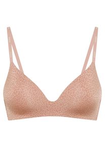 Bralette-BH HUGO UNDERWEAR "SHADOW", Damen, Gr. XS, N-Gr, light beige 272, Jersey, Obermaterial: 83% Polyamid, 17% Elasthan, BHs Bralette-BH, aus Stretch-Jersey mit Leoparden-Print