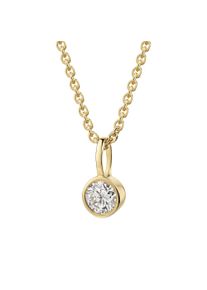 Kette mit Anh&auml;nger Firetti "Schmuck Geschenk Silber 925 Halskette Anh&auml;nger Solit&auml;r Lab Grown", gelbgoldfarben, Halsketten, Damen, 0,2, Diamanten Silber 925 (Sterlingsilber), L: 45 B: 1,1mm, Diamanten, Silber 925 (Sterlingsilber), Kette mit Anh&auml;nger, mit Brillant, B:1,1mm