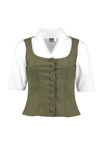 Trachtenbluse OS-Trachten "Mieder 453000-3924", Damen, Gr. 48, gr&uuml;n, Obermaterial: 64% Polyester PES. 33% Viskose CV. 3% Elasthan EL., Blusen Trachtenbluse