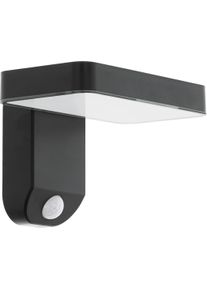 Eglo Wandleuchte "PASTION LED Wandlampe, Kunststoff, Solar, Au&szlig;enlampe, Terasse, Lampe", schwarz, H: 12cm, 1 Stk., Leuchten, Wand-/Deckenleuchte - L18 x H12 x AL13 cm - schwarz - 4,5W inkl., Wandleuchte