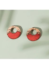 Holzkern Orecchini Donna oro rosa e noce