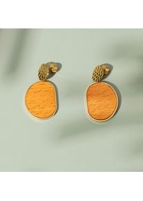 Holzkern Orecchini Donna oro e noce