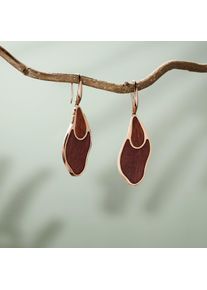 Holzkern Orecchini Donna oro rosa e noce