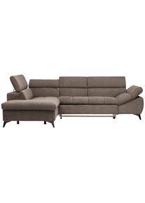Stylife Ecksofa, Taupe, Kunststoff, Uni, Ottomane links, L-Form, 279x210 cm, Stoffauswahl, seitenverkehrt erh&auml;ltlich, Bettfunktion erh&auml;ltlich, Hocker erh&auml;ltlich, R&uuml;cken echt, Wohnzimmer, Sofas & Couches, Wohnlandschaften, Ecksofas