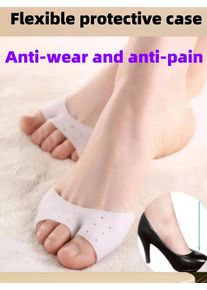 1pair/2pairs/3pairs Unisex White Honeycomb Breathable Silicone Foot Protector Anti-Friction Cushion Pads, One Size Fits All