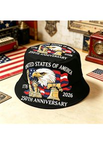 USA 250th Anniversary Bucket Hat Unisex Men Women Breathable Outdoor Travel Sun Protection 1776-2026 American Heritage Cap