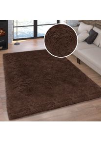 Hochflor-Teppich OTTO HOME "Silky, besonders weich und kuschelig, sehr dichte Qualit&auml;t", braun, B:120cm H:33mm L:170cm, Kunstfaser, Teppiche, Hochflor-Teppich, rutschhemmend beschichtet, waschbar, uni, Wohnzimmer, Schlafzimmer