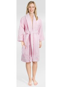 Damenbademantel HAMMETEX "Ren, 100% Baumwolle" Gr. L, rosa, L:100cm, Baumwolle, Hausm&auml;ntel, Damenbademantel, 380 g/m&sup2; Frottee Bademantel mit Taschen &ndash; Saugf&auml;hig & Weich