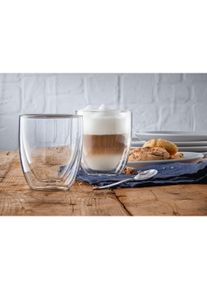 Gl&auml;ser-Set WMF "Kult Coffee, doppelwandige Thermogl&auml;ser", transparent, H:10cm, Glas, Trinkgef&auml;&szlig;e, Gl&auml;ser-Set, h&auml;lt die perfekte Trinktemperatur, kondensationsfrei