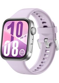 Smartwatch Huawei "WATCH FIT 4, Fitness-Tracker", silber (lila, silber), Smartwatches, Kinder, 1,82 &Prime;, Smartwatch, Schlankes Design, Erweiterte Sportmodi, bis zu 10 Tage Akkulaufzeit