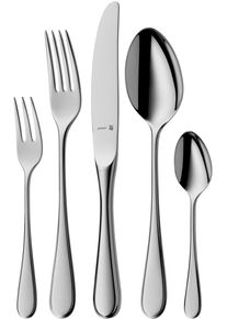 Besteck-Set WMF "Kent Plus", grau (edelstahl), 66 Stk., Cromargan Edelstahl Rostfrei, Essbesteck-Sets, Besteck-Set, ergonomisch, Cromargan protect