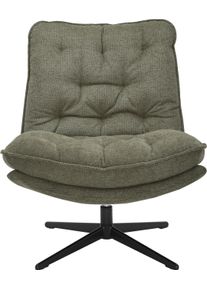 Sessel OTTO HOME "LENII, Loungesessel im soften Webstoff", grau (gr&uuml;n), B:75cm H:87cm T:86cm, Sessel, Sessel, 360 Grad drehbar