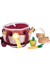 Small Foot set per la cura del cavallo con borsa | rosso