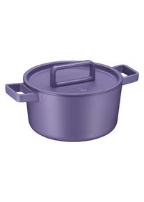 Br&auml;ter WMF "Flavour, Gusseisen Br&auml;ter Induktion, Schmortopf emailliert", lila (violett), H:17,5cm &Oslash;:24cm, T&ouml;pfe, Br&auml;ter, Gusseisen-Kochgeschirr, Deckel mit Kondensationsnoppen