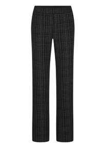 Stoffhose GOLDNER "Kurzgr&ouml;&szlig;e Elegante Businesshose VERA in Tweed", Damen, Gr. 22, K-Gr, schwarz (schwarz, gemustert), Obermaterial: 93% Baumwolle CO. 7% metallisierte Fasern MTF., weit, Hosen Stoffhose, Schlupfbund