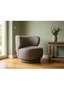 Drehsessel OTTO HOME "ANNELIN, Loungesessel, Clubsessel", taupe, B:76cm H:70,5cm T:78cm, pine wood frame, foam, fabric, Sessel, Drehsessel, 360 drehbar, Struktur-Bezug