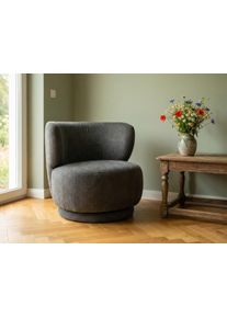 Drehsessel OTTO HOME "ANNELIN, Loungesessel, Clubsessel", anthrazit, B:76cm H:70,5cm T:78cm, pine wood frame, foam, fabric, Sessel, Drehsessel, 360 drehbar, Struktur-Bezug
