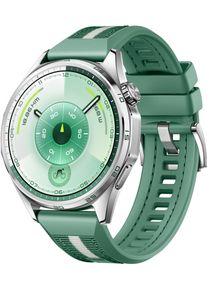 Smartwatch Huawei "WATCH GT6 46 mm", gr&uuml;n, silber gr&uuml;n, Smartwatches, 1,47 &Prime;, Smartwatch, Bis zu 21 Tagen Akkulaufzeit, Outdoor-Sport Profi-Niveau, EKG-Analyse