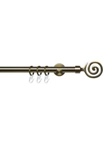 Gardinenstange Liedeco "Stilgarnitur 20 mm Blues Eric" Gr. 3, gold (messingfarben, antikgoldfarben), L:160cm &Oslash;:20mm, Eisen, Gardinenstangen, Gardinenstange, Gardinenstange Komplett