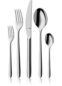 Besteck-Set WMF "Flame Plus", silber (edelstahlfarben), 66 Stk., Cromargan Edelstahl Rostfrei, Essbesteck-Sets, Besteck-Set, ergonomisch, Cromargan protect