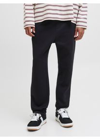 Jack & Jones Sweathose JACK & JONES "JPSTKANE BRADLEY UNCUFFED SWT PANTS NOOS", Herren, Gr. S, N-Gr, schwarz, angeraute Sweatware, Obermaterial: 65% Polyester, 35% Baumwolle, unifarben, relaxed fit lang, Hosen Sweathose, Materialmix, relaxed fit