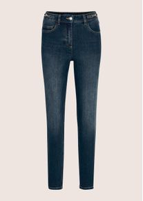 Madeleine Mode Regular-fit-Jeans MADELEINE "Jeans Lange Slim Fit Stretch-Jeans", Damen, Gr. 19, N + K Gr, blau (dunkelblau), Obermaterial: 98% Baumwolle CO. 2% Elasthan EL., Modern, Jeans Regular-fit-Jeans