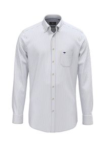 Langarmhemd Fynch-Hatton, Herren, Gr. 3XL, N-Gr, light blau, Web, Obermaterial: 100% Baumwolle, gestreift, regular fit h&uuml;ftbedeckend, Rundhals, 2-Knopf-Manschette, Hemden Langarmhemd, mit Burtton-Down-Kragen