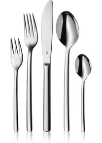 Besteck-Set WMF "Inspiration, elegante Optik, ergonomische Haptik, Wellenschliff-Messer", silber (edelstahlfarben), 60 Stk., Cromargan Edelstahl Rostfrei 18/10, Essbesteck-Sets, Besteck-Set, sp&uuml;lmaschinengeeignet, s&auml;uregeeignet, hochwertiger Besteckkasten, Topseller