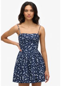 Sommerkleid Superdry "CORSET CAMI MINI DRESS", Damen, Gr. XS, N-Gr, primrose navy floral, Web, Obermaterial: 55% Baumwolle, 45% Lyocell, gebl&uuml;mt, slim fit normal, eckiger Ausschnitt, Kleider Sommerkleid
