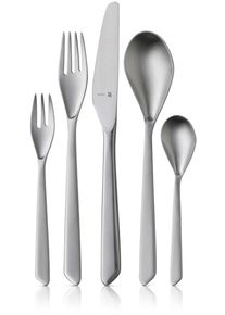 Besteck-Set WMF "Neo in nat&uuml;rlicher Optik, ergonomische Haptik, Wellenschliff-Messer", grau (edelstahl), 66 Stk., Cromargan Edelstahl Rostfrei 18/10, Essbesteck-Sets, Besteck-Set, sp&uuml;lmaschinengeeignet, optimale Sch&auml;rfe, hochwertiger Besteckkasten
