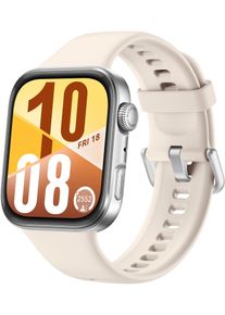 Smartwatch Huawei "WATCH FIT 4, Fitness-Tracker", silber (wei&szlig;, silber), Smartwatches, Kinder, 1,82, Smartwatch, Schlankes Design, Erweiterte Sportmodi, bis zu 10 Tage Akkulaufzeit