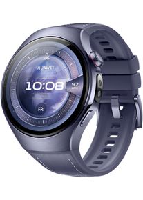 Smartwatch Huawei "WATCH 5 46mm", lila (grau, violett), Smartwatches, Kinder, 1,5 &Prime;, Smartwatch, X-TAP, Health Glance, Titanium, Kompatibel mit iOS & Android