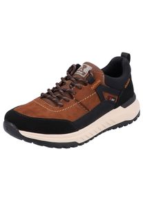Sneaker RIEKER SPORT, Herren, Gr. 46, braun (braun kombi), Leder, Synthetik, Schuhe Sneaker, Outdoorschuh, Halbschuh, Schn&uuml;rschuh mit TEX-Ausstattung