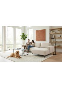 Ecksofa Home Affaire "Tournon, L-Form, Breite 262 cm, Webstoff, Chenille", braun (latte), B:262cm H:85cm T:152cm, 100% Polyester, Sofas, Ecksofa, Designsofa im nordischen Stil, Wellenunterfederung, Metallf&uuml;&szlig;e