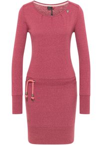 Jerseykleid Ragwear "ALEXA", Damen, Gr. XS (34), N-Gr, rosa (rose 4041), Single Jersey, Obermaterial: 50% Polyester, 38% Baumwolle, 12% Viskose, kontrastfarbene Details, meliert, unifarben, figurbetont, Rundhals, Kleider Jerseykleid, mit Kordelzug und kontrastigen Zierperlen-Besatz