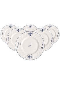 Villeroy & Boch Brotteller VILLEROY & BOCH "Brotteller Vieux Luxembourg &oslash; 15,5 cm 6er Set wei&szlig;-blau", bunt (wei&szlig;, blau), Speiseteller, Brotteller