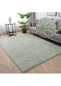 Hochflor-Teppich OTTO HOME "Microfaser Teppich Magong, besonders weich, sehr feiner Flor" Gr. 7, gr&uuml;n (mint), B:240cm H:30mm L:320cm, Kunstfaser, Teppiche, Hochflor-Teppich, uni, Wohnzimmer, Schlafzimmer, Kinderzimmer, auch rund und als L&auml;ufer