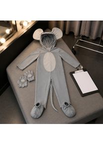 Mouse Costume Tail Design Mouse Cosplay Suit Rat Costume Hooded Dress-up Wear Gloves Included for Children, School, Christmas