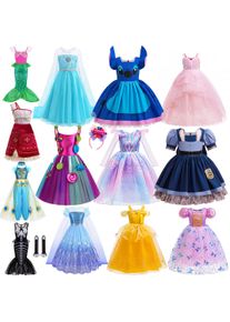 Disney Elsa Mermaid Moana Stitch Sleeping Beauty Jasmine Candy Rapunzel Belle Judy Hopps Glinda Holiday Party Princess Dress