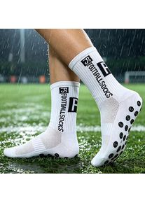 2 Pairs Non Skid Silicone Grip Soccer Sock for Men Women Breathable Moisture Wicking Cushioned Athletic Football Socks Anti Odor