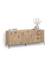 LOWBOARD Aterno Viking Oak 150 x 60 cm mit 3 Schubladen, 2 T&uuml;ren
