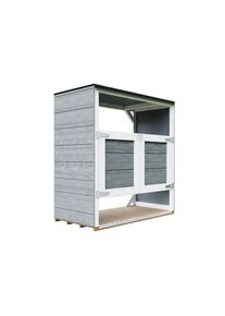 M&Uuml;LLTONNENBOX 2er 240L, M980A-CAVERN STEEL, aus wetterfestem LP Smartside Holz