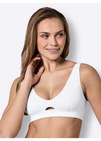Naturana Damen Schalen-BH ohne B&uuml;gel mit Entlastungstr&auml;gern in wei&szlig; ,Gr&ouml;&szlig;e 75A, Witt, 95% Baumwolle, 5% Elasthan